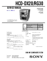 Sony HCD-DX20 Service Manual preview