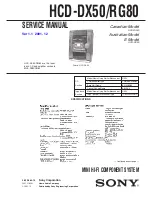 Sony HCD-DX50 Service Manual предпросмотр