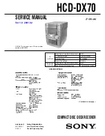 Sony HCD-DX70 Service Manual предпросмотр