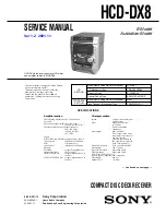 Sony HCD-DX8 Service Manual preview