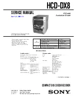 Предварительный просмотр 1 страницы Sony HCD-DX8 Service Manual