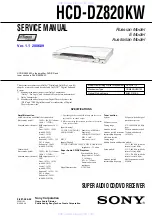 Sony HCD-DZ820KW Service Manual preview