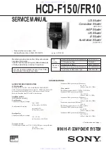 Sony HCD-F150 - Component For Mhcf150 Service Manual preview