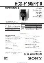 Sony HCD-F150 - Component For Mhcf150 Service Manual предпросмотр