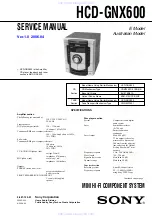 Sony HCD-GNX600 Servise Manual preview