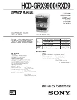 Preview for 1 page of Sony HCD-GRRXD9 Service Manual