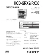 Предварительный просмотр 1 страницы Sony HCD-GRX2 Service Manual