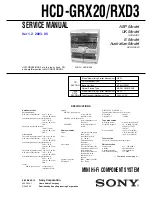 Предварительный просмотр 1 страницы Sony HCD-GRX20 Service Manual