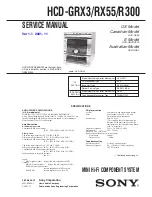 Предварительный просмотр 1 страницы Sony HCD-GRX3 Service Manual