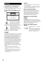 Preview for 2 page of Sony HCD-GS100 - Mini Hi-fi Component System Operating Instructions Manual