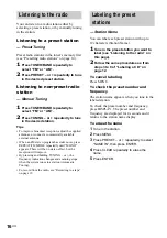 Preview for 16 page of Sony HCD-GS100 - Mini Hi-fi Component System Operating Instructions Manual