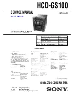 Preview for 1 page of Sony HCD-GS100 - Mini Hi-fi Component System Service Manual