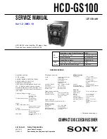 Предварительный просмотр 1 страницы Sony HCD-GS100 - Mini Hi-fi Component System Service Manual