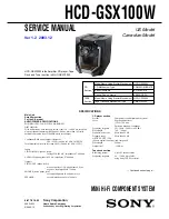 Preview for 1 page of Sony HCD-GSX100W - Mini Hi-fi Component System Service Manual