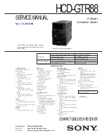 Предварительный просмотр 1 страницы Sony HCD-GTR88 Service Manual