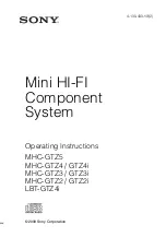 Sony HCD-GTZ4i - Compact Disc Receiver Component Operating Instructions Manual предпросмотр