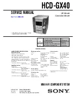 Preview for 1 page of Sony HCD-GX40 - Electronic Component System Service Manual