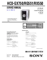 Preview for 1 page of Sony HCD-GX750 - System Components Service Manual