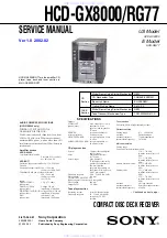 Preview for 1 page of Sony HCD-GX8000 Service Manual