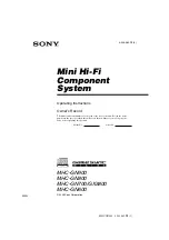 Предварительный просмотр 1 страницы Sony HCD-GX8800 - Hi Fi Components Operating Instructions Manual