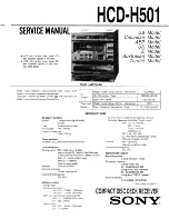 Preview for 1 page of Sony HCD-H501 Service Manual