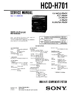 Предварительный просмотр 1 страницы Sony HCD-H701 Service Manual