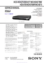 Sony HCD-HDX277WC - Dvd Receiver Component Service Manual preview