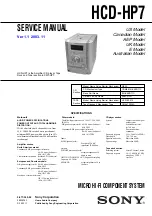 Preview for 1 page of Sony HCD-HP7 - Hi Fi Components Service Manual