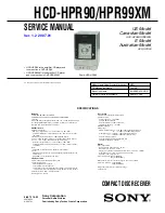 Sony HCD-HPR90 - Receiver Component For Mini Hi-fi Systems Service Manual preview