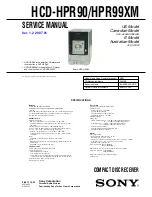 Preview for 1 page of Sony HCD-HPR90 - Receiver Component For Mini Hi-fi Systems Service Manual