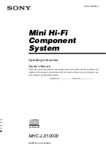 Preview for 1 page of Sony HCD-LX10000  (MHC-LX10000) Operating Instructions Manual