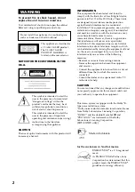 Предварительный просмотр 2 страницы Sony HCD-LX90AV - Compact Hi-fi Stereo System Operating Instructions Manual