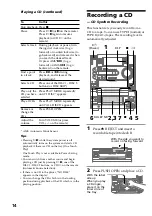 Preview for 14 page of Sony HCD-LX90AV - Compact Hi-fi Stereo System Operating Instructions Manual