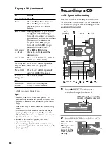 Предварительный просмотр 14 страницы Sony HCD-LX90AV - Compact Hi-fi Stereo System Operating Instructions Manual