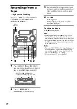 Предварительный просмотр 20 страницы Sony HCD-LX90AV - Compact Hi-fi Stereo System Operating Instructions Manual