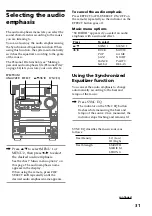 Предварительный просмотр 31 страницы Sony HCD-LX90AV - Compact Hi-fi Stereo System Operating Instructions Manual