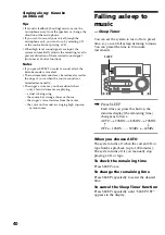 Preview for 40 page of Sony HCD-LX90AV - Compact Hi-fi Stereo System Operating Instructions Manual