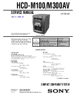 Предварительный просмотр 1 страницы Sony HCD-M100 Service Manual