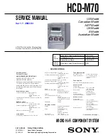 Sony HCD-M70 Service Manual preview