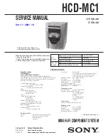 Preview for 1 page of Sony HCD-MC1 Service Manual