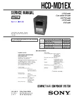 Preview for 1 page of Sony HCD-MD1EX - System Service Manual