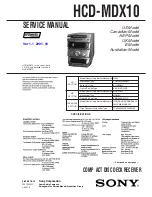 Sony HCD-MDX10 - Compact Disk Deck Receiver Component Service Manual предпросмотр