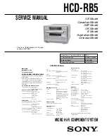Preview for 1 page of Sony HCD-RB5 Service Manual