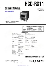 Предварительный просмотр 1 страницы Sony HCD-RG11 Service Manual