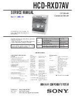 Preview for 1 page of Sony HCD-RXD7AV Service Manual