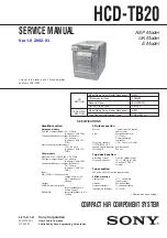 Preview for 1 page of Sony hcd-tb20 Service Manual