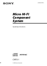 Preview for 1 page of Sony HCD-U1BT - Receiver Component For Micro Hi-fi Systems Operating Instructions Manual