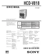 Предварительный просмотр 1 страницы Sony HCD-V818 Service Manual