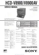 Предварительный просмотр 1 страницы Sony HCD-V8900 Service Manual