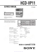 Предварительный просмотр 1 страницы Sony HCD-VP11 Service Manual